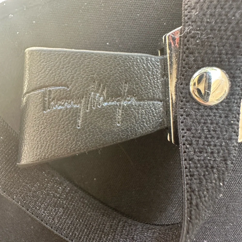 Thierry Mugler Faux Leather Silver‎ Clutch, Envelope Style Elastic Closure